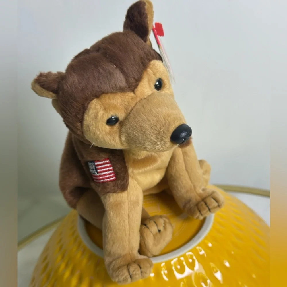 TY BEANIE BABY 9/11 TRIBUTE "COURAGE" THE DOG NYPD NYFD 2001 NWT - Picture 1 of 5